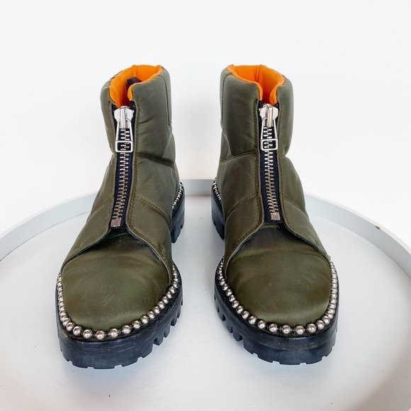 ALEXANDER WANG Cooper Army green Combat Boots Womens size 36 US size 6 - Picture 3 of 11